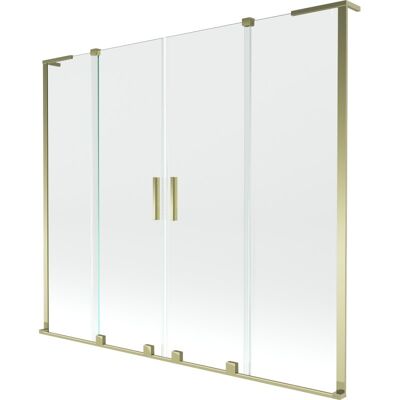 Mexen Velar L Duo parawan nawannowy 2-skrzydłowy rozsuwany 200 x 150 cm, transparent, złoty - 896-200-003-02-50 Mexen Velar L Duo parawan nawannowy 2-skrzydłowy rozsuwany 200 x 150 cm, transparent, złoty - 896-200-003-02-50
