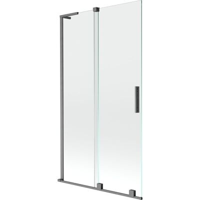 Mexen Velar L parawan nawannowy 2-skrzydłowy rozsuwany 100 x 150 cm, transparent, gun gray szczotkowany - 896-100-003-01-66 Mexen Velar L parawan nawannowy 2-skrzydłowy rozsuwany 100 x 150 cm, transparent, gun gray szczotkowany - 896-100-003-01-66