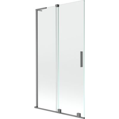Mexen Velar L parawan nawannowy 2-skrzydłowy rozsuwany 100 x 150 cm, transparent, gun metal - 896-100-003-01-95 Mexen Velar L parawan nawannowy 2-skrzydłowy rozsuwany 100 x 150 cm, transparent, gun metal - 896-100-003-01-95