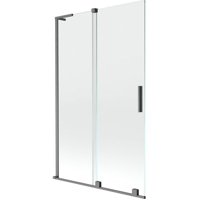 Mexen Velar L parawan nawannowy 2-skrzydłowy rozsuwany 110 x 150 cm, transparent, gun gray szczotkowany - 896-110-003-01-66 Mexen Velar L parawan nawannowy 2-skrzydłowy rozsuwany 110 x 150 cm, transparent, gun gray szczotkowany - 896-110-003-01-66