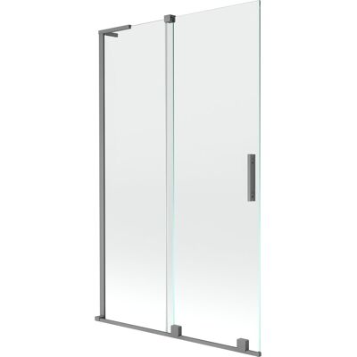 Mexen Velar L parawan nawannowy 2-skrzydłowy rozsuwany 110 x 150 cm, transparent, gun metal - 896-110-003-01-95 Mexen Velar L parawan nawannowy 2-skrzydłowy rozsuwany 110 x 150 cm, transparent, gun metal - 896-110-003-01-95