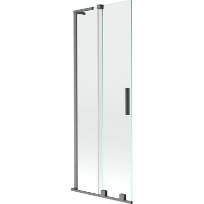 Mexen Velar L parawan nawannowy 2-skrzydłowy rozsuwany 75 x 150 cm, transparent, gun gray szczotkowany - 896-075-003-01-66 Mexen Velar L parawan nawannowy 2-skrzydłowy rozsuwany 75 x 150 cm, transparent, gun gray szczotkowany - 896-075-003-01-66