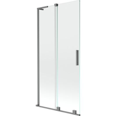 Mexen Velar L parawan nawannowy 2-skrzydłowy rozsuwany 90 x 150 cm, transparent, gun metal - 896-090-003-01-95 Mexen Velar L parawan nawannowy 2-skrzydłowy rozsuwany 90 x 150 cm, transparent, gun metal - 896-090-003-01-95