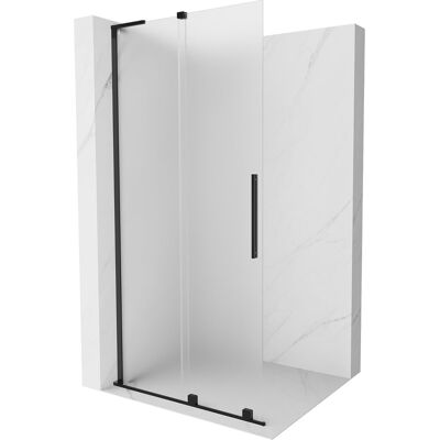 Mexen Velar L ścianka prysznicowa rozsuwana Walk-in 100 x 200 cm, szron 8 mm, czarna - 871-100-003-33-70 Mexen Velar L ścianka prysznicowa rozsuwana Walk-in 100 x 200 cm, szron 8 mm, czarna - 871-100-003-33-70