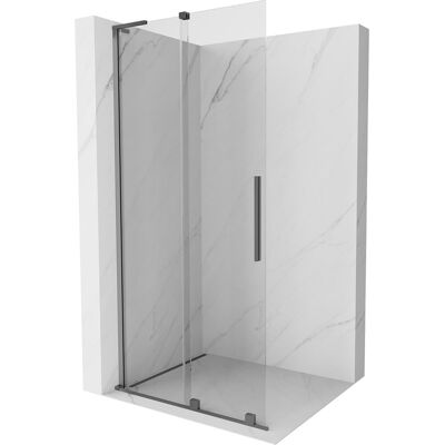 Mexen Velar L ścianka prysznicowa rozsuwana Walk-in 90 x 200 cm, transparent 8 mm, gun metal - 871-090-003-03-95 Mexen Velar L ścianka prysznicowa rozsuwana Walk-in 90 x 200 cm, transparent 8 mm, gun metal - 871-090-003-03-95