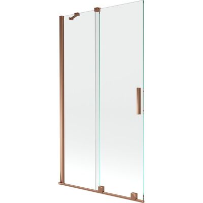 Mexen Velar parawan nawannowy 2-skrzydłowy przesuwny 100 x 150 cm, transparent, różowe złoto Mexen Velar parawan nawannowy 2-skrzydłowy przesuwny 100 x 150 cm, transparent, różowe złoto