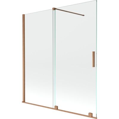 Mexen Velar parawan nawannowy 2-skrzydłowy przesuwny 150 x 150 cm, transparent, miedź szczotkowana Mexen Velar parawan nawannowy 2-skrzydłowy przesuwny 150 x 150 cm, transparent, miedź szczotkowana