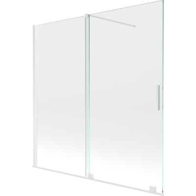 Mexen Velar parawan nawannowy 2-skrzydłowy przesuwny 160 x 150 cm, transparent, biały Mexen Velar parawan nawannowy 2-skrzydłowy przesuwny 160 x 150 cm, transparent, biały