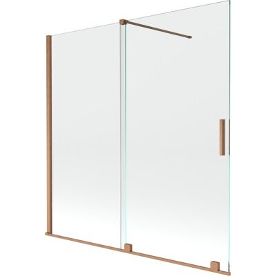 Mexen Velar parawan nawannowy 2-skrzydłowy przesuwny 160 x 150 cm, transparent, miedź szczotkowana Mexen Velar parawan nawannowy 2-skrzydłowy przesuwny 160 x 150 cm, transparent, miedź szczotkowana