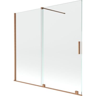Mexen Velar parawan nawannowy 2-skrzydłowy przesuwny 170 x 150 cm, transparent, miedź szczotkowana Mexen Velar parawan nawannowy 2-skrzydłowy przesuwny 170 x 150 cm, transparent, miedź szczotkowana