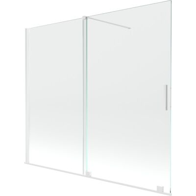 Mexen Velar parawan nawannowy 2-skrzydłowy przesuwny 180 x 150 cm, transparent, biały Mexen Velar parawan nawannowy 2-skrzydłowy przesuwny 180 x 150 cm, transparent, biały