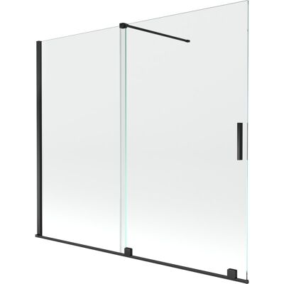 Mexen Velar parawan nawannowy 2-skrzydłowy przesuwny 180 x 150 cm, transparent, czarny Mexen Velar parawan nawannowy 2-skrzydłowy przesuwny 180 x 150 cm, transparent, czarny