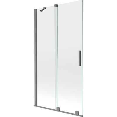 Mexen Velar parawan nawannowy 2-skrzydłowy rozsuwany 100 x 150 cm, transparent, gun metal - 896-100-000-01-95 Mexen Velar parawan nawannowy 2-skrzydłowy rozsuwany 100 x 150 cm, transparent, gun metal - 896-100-000-01-95