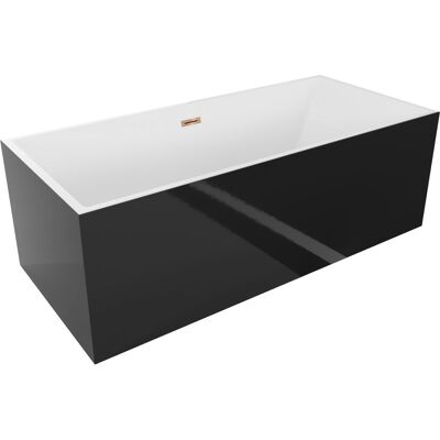 Mexen Vigo wanna wolnostojąca 178,5 x 80 cm, biała/czarna, przelew różowe złoto - 51251788075-60 Mexen Vigo wanna wolnostojąca 178,5 x 80 cm, biała/czarna, przelew różowe złoto - 51251788075-60