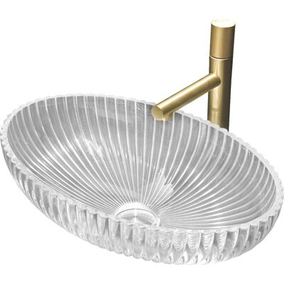 Mexen Zira szklana umywalka nablatowa 53 x 35 cm, transparent - 24175300 Mexen Zira szklana umywalka nablatowa 53 x 35 cm, transparent - 24175300