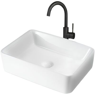 NETTLIFE Umywalka łazienkowa kwadratowa ceramiczna umywalka nablatowa z efektem lotosu NETTLIFE Umywalka łazienkowa kwadratowa ceramiczna umywalka nablatowa z efektem lotosu