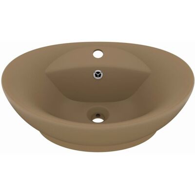 vidaXL Owalna umywalka ceramiczna - 58,5x39 cm Luksusowy nowoczesny design vidaXL Owalna umywalka ceramiczna - 58,5x39 cm Luksusowy nowoczesny design