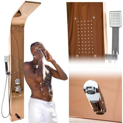 ZOLTA TRADE Panel Prysznicowy Z Baterią I Deszczownią, Rose Gold ZOLTA TRADE Panel Prysznicowy Z Baterią I Deszczownią, Rose Gold