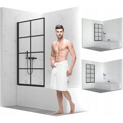 SEVANTE PARAWAN NAWANNOWY 1-SKRZYDŁOWY 70CM SKŁADANY CZARNY KRATKA LOFT ESG BLACK SEVANTE PARAWAN NAWANNOWY 1-SKRZYDŁOWY 70CM SKŁADANY CZARNY KRATKA LOFT ESG BLACK
