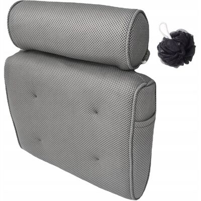 ZREE PODUSZKA DO WANNY 4 PRZYSSAWKI Z KIESZENIĄ 37×34×10 CM SZARA +1 KULA ZREE PODUSZKA DO WANNY 4 PRZYSSAWKI Z KIESZENIĄ 37×34×10 CM SZARA +1 KULA