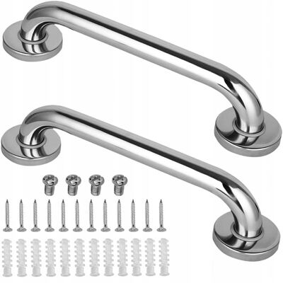 RBHome PORĘCZ UCHWYT ŁAZIENKOWY PROSTY DO WANNY DRZWI CHROM POD PRYSZNIC 30CM x2 RBHome PORĘCZ UCHWYT ŁAZIENKOWY PROSTY DO WANNY DRZWI CHROM POD PRYSZNIC 30CM x2
