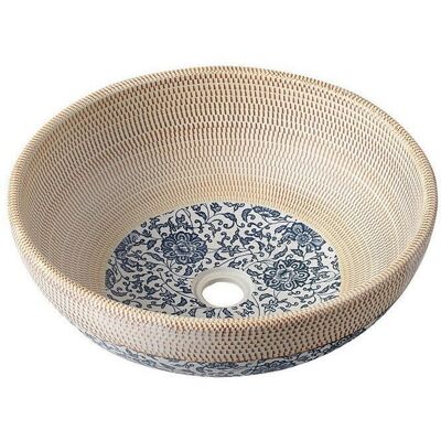 SAPHO Priori - Ceramiczna umywalka, 42cm, beżowo-niebieska SAPHO Priori - Ceramiczna umywalka, 42cm, beżowo-niebieska