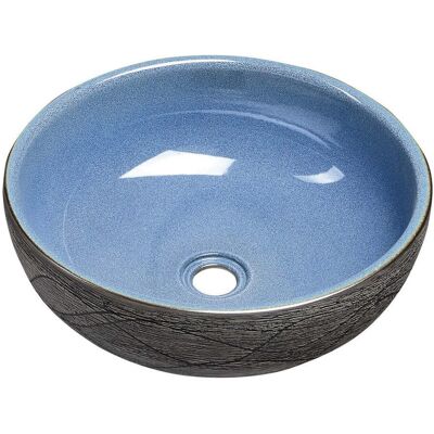 Sapho PRIORI umywalka ceramiczna nablatowa Ø 41 cm, niebieski/szary Sapho PRIORI umywalka ceramiczna nablatowa Ø 41 cm, niebieski/szary
