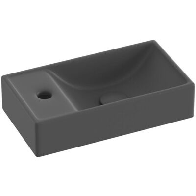 Prostokątna umywalka ceramiczna Ravak Veda 400 Slim Wall L antracyt 1szt Prostokątna umywalka ceramiczna Ravak Veda 400 Slim Wall L antracyt 1szt