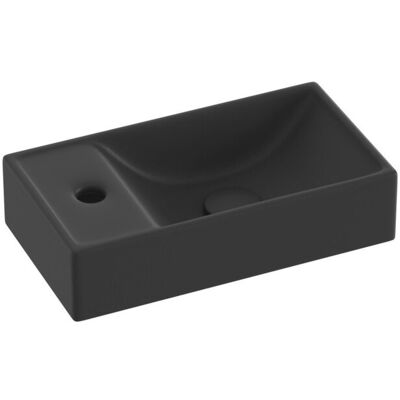 Prostokątna umywalka ceramiczna Ravak Veda 400 Slim Wall L czarny mat 1szt Prostokątna umywalka ceramiczna Ravak Veda 400 Slim Wall L czarny mat 1szt