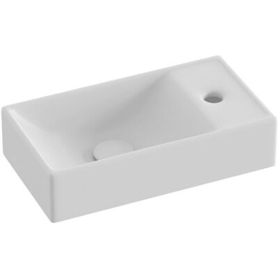 Prostokątna umywalka ceramiczna Ravak Veda 400 Slim Wall P biały mat 1szt Prostokątna umywalka ceramiczna Ravak Veda 400 Slim Wall P biały mat 1szt