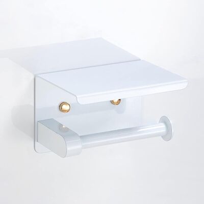 Inny producent Samoprzylepny Uchwyt na Papier Toaletowy z Półką Stalowy Elegancki Biały Inny producent Samoprzylepny Uchwyt na Papier Toaletowy z Półką Stalowy Elegancki Biały