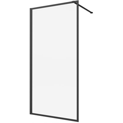 Ścianka prysznicowa Walk-in Durasan 100x200 cm czarny mat + wspornik Ścianka prysznicowa Walk-in Durasan 100x200 cm czarny mat + wspornik