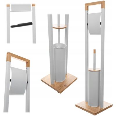 KADAX STOJAK NA PAPIER TOALETOWY BIAŁY UCHWYT WIESZAK SZCZOTKA DO WC 2w1 POJEMNIK KADAX STOJAK NA PAPIER TOALETOWY BIAŁY UCHWYT WIESZAK SZCZOTKA DO WC 2w1 POJEMNIK