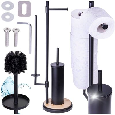 Zlaro Stojak na papier toaletowy metalowy loft długi wysokiej jakości ze szczotką Zlaro Stojak na papier toaletowy metalowy loft długi wysokiej jakości ze szczotką