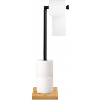 Tutumi Stojak na Papier Uchwyt na Papier Wieszak Toaletowy Czarny Bambusowy Loft Tutumi Stojak na Papier Uchwyt na Papier Wieszak Toaletowy Czarny Bambusowy Loft