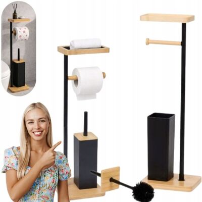 nieznany producent STOJAK TOALETOWY NA PAPIER Z PÓŁKĄ I SZCZOTKA DO TOALETY WC ZESTAW 3W1 nieznany producent STOJAK TOALETOWY NA PAPIER Z PÓŁKĄ I SZCZOTKA DO TOALETY WC ZESTAW 3W1