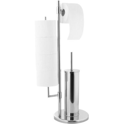 Stojak WC Estiva Round Chrome chromowany 3w1 uchwyt na papier rolki i szczotka WC 1 szt. Stojak WC Estiva Round Chrome chromowany 3w1 uchwyt na papier rolki i szczotka WC 1 szt.