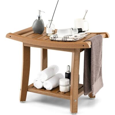 COSTWAY Stolik łazienkowy Taboret prysznicowy 60,5 x 34 x 48 cm COSTWAY Stolik łazienkowy Taboret prysznicowy 60,5 x 34 x 48 cm