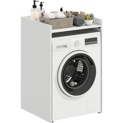 Szafka pod pralkę HOMCOM, szafka łazienkowa z otwartą półką, szafka nad pralkę, do toalety, łazienka, 64 x 60 x 97,5 cm, biała Szafka pod pralkę HOMCOM, szafka łazienkowa z otwartą półką, szafka nad pralkę, do toalety, łazienka, 64 x 60 x 97,5 cm, biała