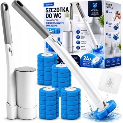 Inny producent Szczotka do WC Toalety z Wymiennymi Wkładami 24 szt Jednorazowa Higieniczna Głowica 360° Inny producent Szczotka do WC Toalety z Wymiennymi Wkładami 24 szt Jednorazowa Higieniczna Głowica 360°