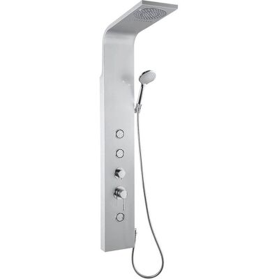 Aqualine TUSA panel prysznicowy prostokątny, z baterią, 1400 mm, aluminium Aqualine TUSA panel prysznicowy prostokątny, z baterią, 1400 mm, aluminium