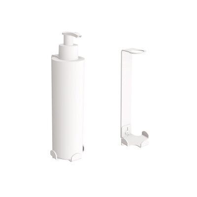 Uchwyt-dozownik mydła w płynie samoprzylepny 300ml ANDEX Technic 386B stal nierdzewna biały Uchwyt-dozownik mydła w płynie samoprzylepny 300ml ANDEX Technic 386B stal nierdzewna biały