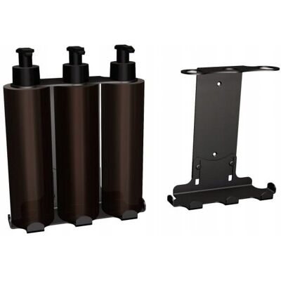 Uchwyt-dozownik mydła w płynie,szamponu, odżywki 3x300ml ANDEX Technic 350NG stal nierdzewna czarny Uchwyt-dozownik mydła w płynie,szamponu, odżywki 3x300ml ANDEX Technic 350NG stal nierdzewna czarny
