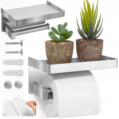 Inny producent Uchwyt Na Papier Toaletowy Z Półeczką 2 Sposoby Montażu Półka Regał Hak Inny producent Uchwyt Na Papier Toaletowy Z Półeczką 2 Sposoby Montażu Półka Regał Hak
