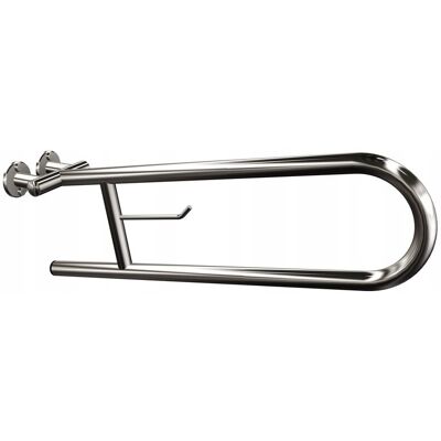 Uchwyt półokrągły Ø25 uchylny 60cm z wieszakiem na papier ANDEX Bez Barier 801/W/CC stal nierdzewna polerowana Uchwyt półokrągły Ø25 uchylny 60cm z wieszakiem na papier ANDEX Bez Barier 801/W/CC stal nierdzewna polerowana