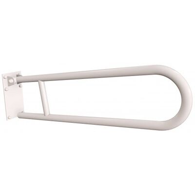 Uchwyt półokrągły uchylny 75cm z płytą ANDEX Bez Barier 820/75/B stal nierdzewna biały Uchwyt półokrągły uchylny 75cm z płytą ANDEX Bez Barier 820/75/B stal nierdzewna biały