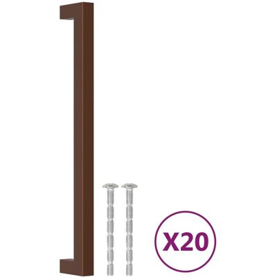 vidaXL Uchwyty do szafek 20 sztuk brąz 224 mm ze stali nierdzewnej vidaXL Uchwyty do szafek 20 sztuk brąz 224 mm ze stali nierdzewnej