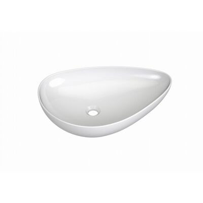 Umywalka asymetryczna ceramiczna nablatowa Ravak Leaf 600 biała 1szt Umywalka asymetryczna ceramiczna nablatowa Ravak Leaf 600 biała 1szt