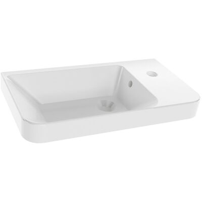 FACKELMANN Milano Umywalka - Biała, Ceramika, 55,5x16x30 cm FACKELMANN Milano Umywalka - Biała, Ceramika, 55,5x16x30 cm