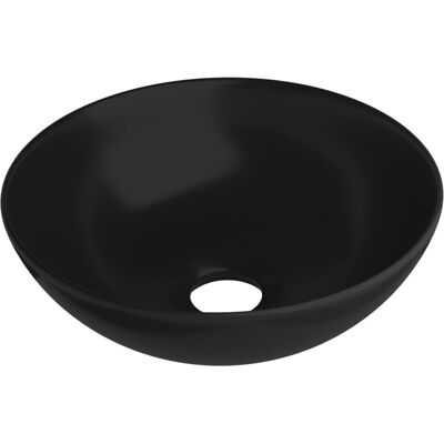 vidaXL łazienkowa umywalka ceramiczna matowa czarna okrągła vidaXL łazienkowa umywalka ceramiczna matowa czarna okrągła